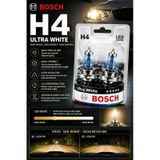 H4 Ultra White 12v 60/55w Halojen Far Ampulü Çiftli Set Led Görünümlü Gün Işığı Rengi