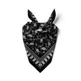 H6 Kadın Siyah Beyaz Şal Desenli 50x50 Bandana HYL DG01367-22