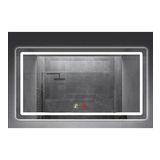 (h)60x80 cm Buğu Çözücülü Dokunmatik Işıklı Kumlamalı Banyo Aynası
