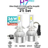 H7 Beyaz LED Araba Far Ampülü 36W Turbo Yeni Seri Süper Güçlü Cob LED Far Ampül