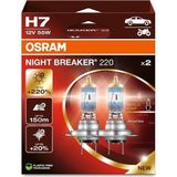 H7 Night Breaker Ampuller, 12V, 220% Fazla Işık, 2'li Paket