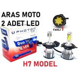 H7 Photon Fanli Xenon Led Beyaz Ampul H7 12-24 V Duo Sogutucu Fanli Model 2 Adet-Aras Moto