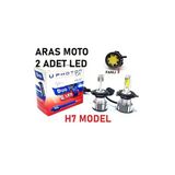 H7 Photon Fanlı Xenon Led Beyaz Ampül H7 12-24 V Duo Soğutucu Fanlı Model 2 Adet Arasmoto
