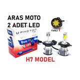 H7 Photon Fanlı Xenon LED Beyaz Ampül H7 12-24 V Duo Soğutucu Fanlı Model 2 Adet_supermoto