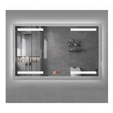 (h)80x120 cm Buğu Çözücülü Dokunmatik Işıklı Kumlamalı Banyo Aynası