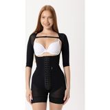 HA-2100 H&a Korse Stage 2 Bbl Kollu Kısa Şort Korse Medikal Liposuction Karın Germe Doğum Sonrası Günlük - Siyah - 2XL