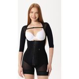 HA-3200 H&a Korse Stage 2 Kollu Kısa Şort Korse Medikal Liposuction Karın Germe Doğum Sonrası Günlük Korse - Siyah - 2XS