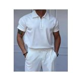 HA-KA GİYİM Erkek Viskon Kumaş Fermuarlı T-shirt Kaliteli Çekme Solma Yapmaz Polo Yaka Fermuarlı tişört