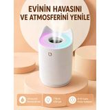 Ha Nemlendirici Buhar Makinesi Aromaterapi Led Işıklı Oda Nemlendirici
