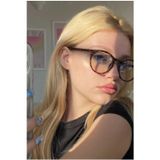 Habeq London Siyah Şeffaf Unisex Mavi Işık Korumalı Gözlük Leopar