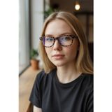 Habeq Wayfarer Leopar Desenli Mavi Işık Koruyucu Optik Uyumlu Camları Değiştirilebilir Gözlük Kadın