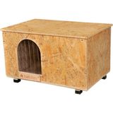 Habitev Lüx Ahşap Kedi Kulübesi, Suya ve Soğuğa Dayanıklı, Çok Büyük (Xl) 61 x 41 x 36 cm, Pvc Rüzgar Siperi, Sokak ve Ev Kedileri Için Dış ve Iç Mekan Kedi Evi. Hct-Sexl-Np