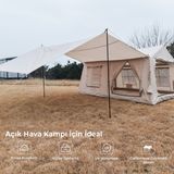 HABL 12 Kişilik 12X 12 M² – Tenteli Gölgelikli, 4 Mevsim, Su Geçirmez 420D Oxford Kumaşlı Şişme Çadır 400*300*235CM