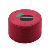 Hac Umre Kalıp Sarık Takkesi, Bordo, Keçe, Mekke-Medine İşlemeli (55 Cm) | Dini ve Manevi Ürünler
