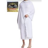 Hac - Umre Kıyafeti / Pamuklu Jakarlı Havlu Ihram Seti 2 Parça - Beyaz