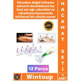 #Hacamatseti Klinik Tipi Masaj Terapi Ağrı Giderici Pompalı Vakumlu Hacamat Kupa Çekme Seti 12 Parça