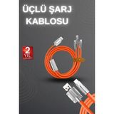Hace Bazaar 120W Hızlı Şarj Kablosu Turuncu Yüksek Güç Kapasitesi Çoklu Şarj Girişi
