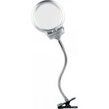 Hace Bazaar -2.5X130 mm 5X24 mm LED Aydınlatmalı Büyüteç,masa Üstü Metal Hortum MANDALLI-MG15124-C