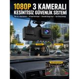 Hace Bazaar 3 Kameralı Araç Içi Dvr Kayıt Cihazı Ön Iç Arka Kamera Full Hd -Hcb - 1 - Renkli