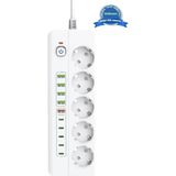 Hace Bazaar 3500W Akım Korumalı 5’li Grup Priz: 5x USB + 5x Type-C Çıkışlı (2 Metre) -Hcb - Renkli - Çok Renkli