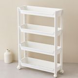 Hace Bazaar 4 Katlı Tekerlekli Sepet Organizer Raf 465X145X670MM -Hcb - Standart - Renkli