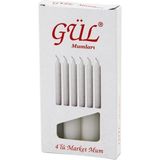 Hace Bazaar 4pcs - Ince Çap=1.6cm - UZUNLUK=12CM Beyaz Klasik Market Mum (K95) - Renkli - standart