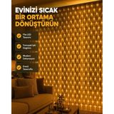 Hace Bazaar Ağ Şeklinde LED File Işık Dekoratif Ortam Aydınlatma Bahçe Balkon Süsü -Hcb - Renkli - 1