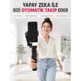 Hace Bazaar Aı Yüz Takip Özellikli Gimbal Selfie Stick 360° Dönebilen Telefon Tutucu Uzayabilir Bluetooth K - 1