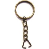 Hace Bazaar Anahtarlık Halkası, Halka + Zincir + Üçgen, 24MM, Antik, 1000 Adet - Renkli