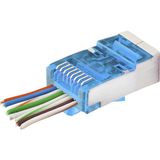 Hace Bazaar CAT6E Ez RJ45 Metal Konnektör 100 Adet Plastik Kutu - Mavi ND2420