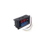 Hace Bazaar Dijital Dual Voltmetre Ampermetre Volt Akım Ölçer Dc 0-100V 10A Kırmızı-Mavi, Voltmetre, Amper
