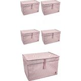 Hace Bazaar Düzenleyici Kutu Organizer Cırtlı Saklama Hurç Maxi Boy 30CM x 40CM x 50CM (5 Adet) - Renkli - Standart