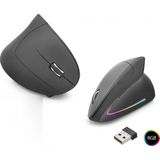 Hace Bazaar Ergonomik Dikey Gaming Mouse Dual Mode 1600 Dpi Sessiz Rgb - Siyah ND1211