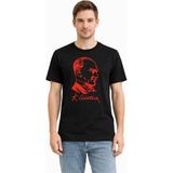 Hace Bazaar Erkek Atatürk Baskılı Tişört Kısa Kollu Bisiklet Yaka T-Shirt - Siyah - XL