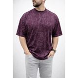 Hace Bazaar Erkek Premium Tişört Osy Yumuşak Dokulu Yıkamalı Oversize T-Shirt - Bordo - XL