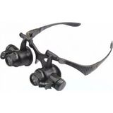 Hace Bazaar Gözlük Modeli 10X 15X 20X 25X Lens 2 LED Işıklı Büyüteç 9892G
