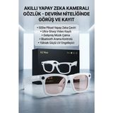 Hace Bazaar Kameralı Beyaz Akıllı Gözlük Yapay Zeka Destekli Şık Günlük Kullanım Premium - 1
