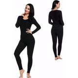 Hace Bazaar Kota Kadın Kışlık Termal Sıcak Tutan Tayt ve Fanila Takım 2'li Set Siyah - 2XL - 3XL - Renkli