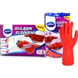 Hace Bazaar M Beden Temizlik ve Bulaşık Eldiveni - Doğal Pamuk Astarlı - Plastik - Renkli - standart