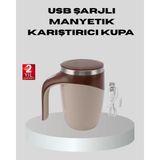 Hace Bazaar Manyetik Karıştırıcı Kupa USB Şarjlı Otomatik Karıştırma Çift Katmanlı