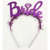 Hace Bazaar Mor Renk Bekarlığa Veda Italik Yazı Alyanslı Bride Taç - Renkli - standart