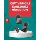 Hace Bazaar Profesyonel Ses Kayıtları Için 2’li Kablosuz Yaka Mikrofon Seti