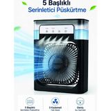 Hace Bazaar Püskürtmeli Masaüstü Fan 5 Başlıklı Serinletici 600 ml Su Haznesi 3 Kademe Fan Type-C Bağlan - Renkli