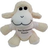Hace Bazaar Seni Seviyorum Kuzum Tişörtlü Peluş Kuzu Oyuncak - Renkli - standart