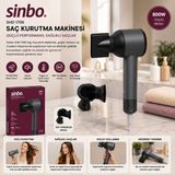 Hace Bazaar Sinbo Saç Kurutma Makinesi - Gri Renk - Sessiz Çalışma Özelliği