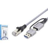 Hace Bazaar USB 3.0 & Type-C Gigabit Ethernet Adaptör - Gri HDX7876 - 1