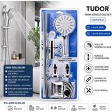 Hace Bazaar Vakumlu - Krom Lux Sürgülü Duş Seti (4887) - Renkli