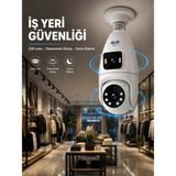 Hace Bazaar Wi-Fi Çift Lens Ampul Kamera Akıllı Ev Güvenliği