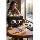 Hace Bazaar Yapay Zeka Destekli Beyaz Akıllı Gözlük Kamera Mikrofon Bluetooth Kullanım - 1