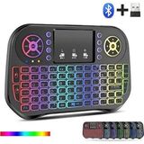 Hace Bazaar Zk-08 Rgb Işıklı Mini Kablosuz Klavye Touchpad Bluetooth ve 2.4g Smart Tv Kumandası -Hcb